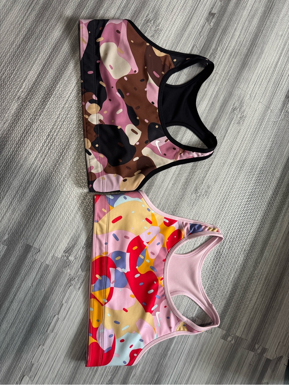 Set of 2 Ice Cream Patterned Reversible Nike Sports Bra